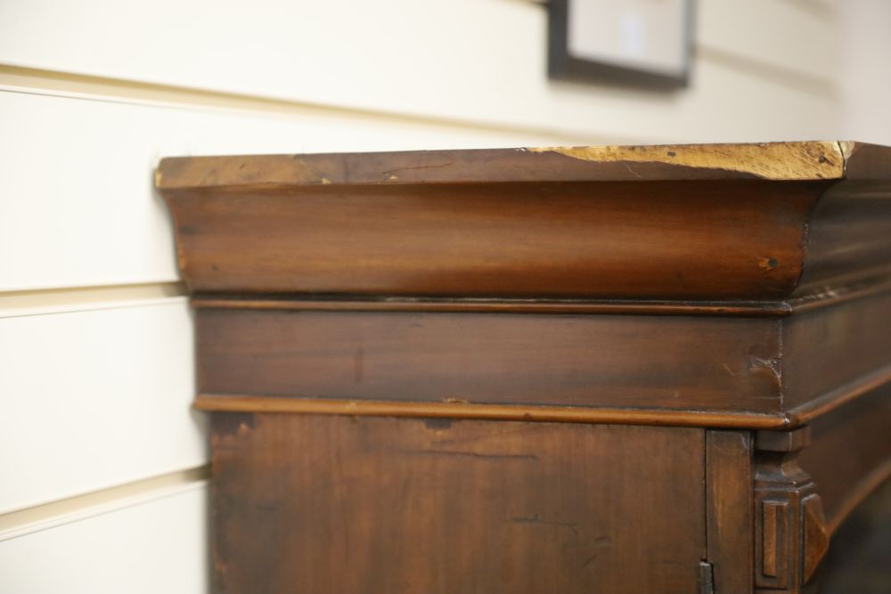 A Victorian mahogany bookcase cabinet on stand, W.158cm, D.34cm, H.175cm